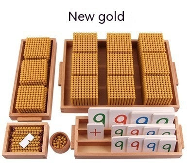 Decimal Bank Early Childhood Games Toy Montessori Gold Beaded