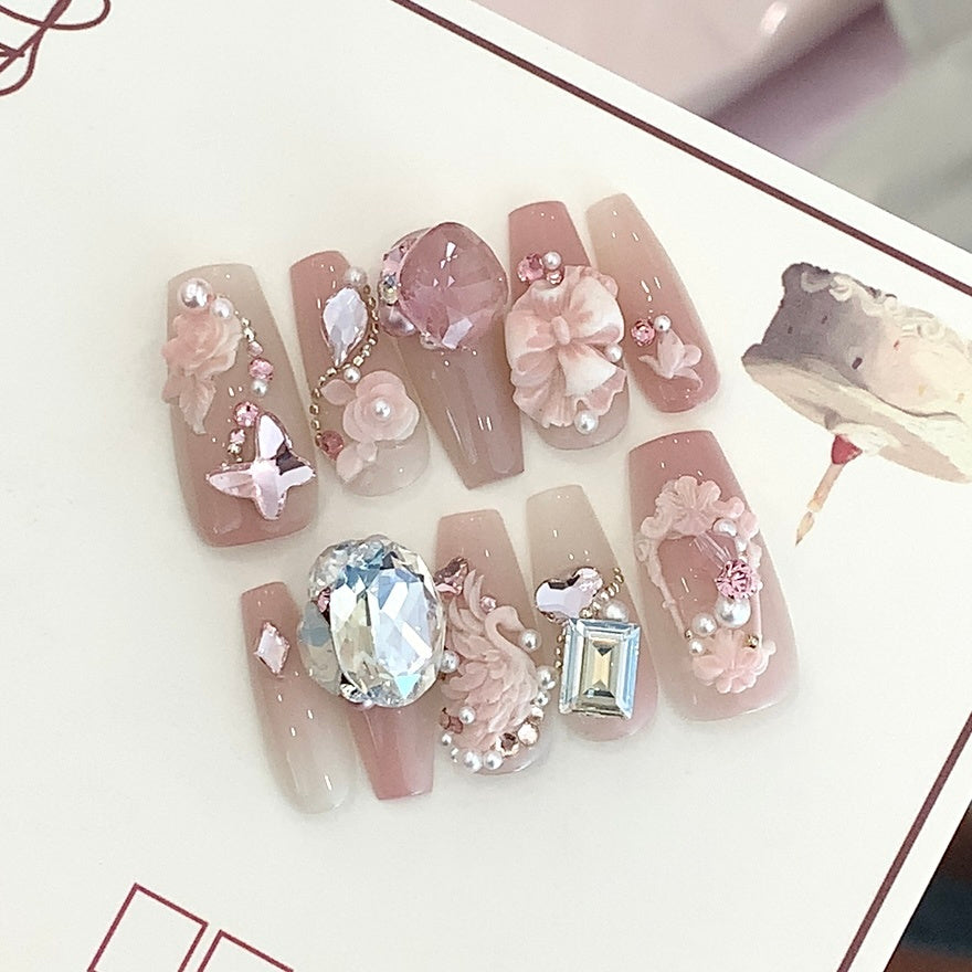 Fairy Light Luxury Advanced Crystal Wear Nail Customization