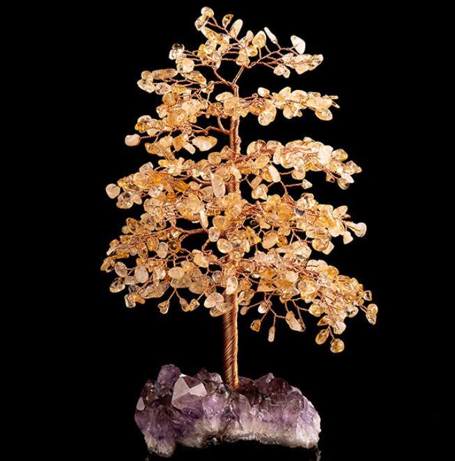 Crystal Zhaocai Tree Pure Handmade Craft Gift Home Decoration