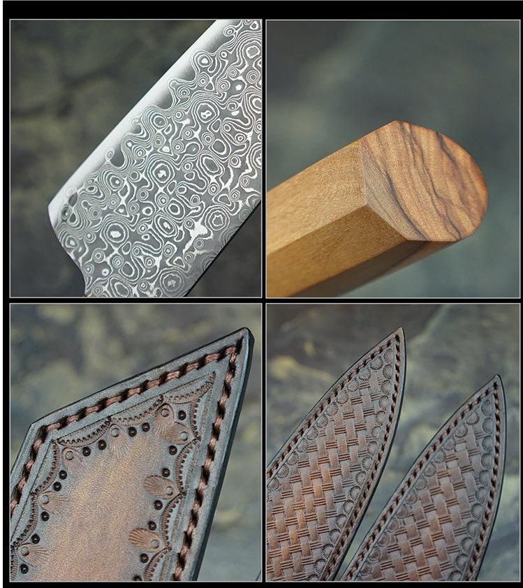 Damascus steel chef's knife