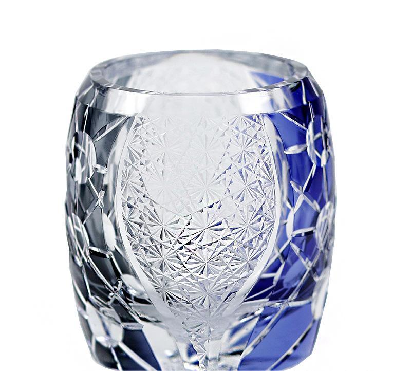 Japanese-style Edo Cut Hand Carved Crystal Glass Whisky Tumbler Mild Luxury Retro