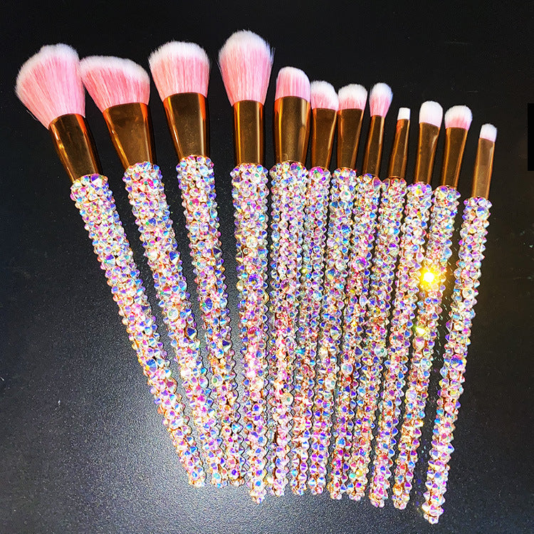 Diamond 12 Gems Makeup Beauty Tool Loose Powder Brush Repairing Concealer Brush