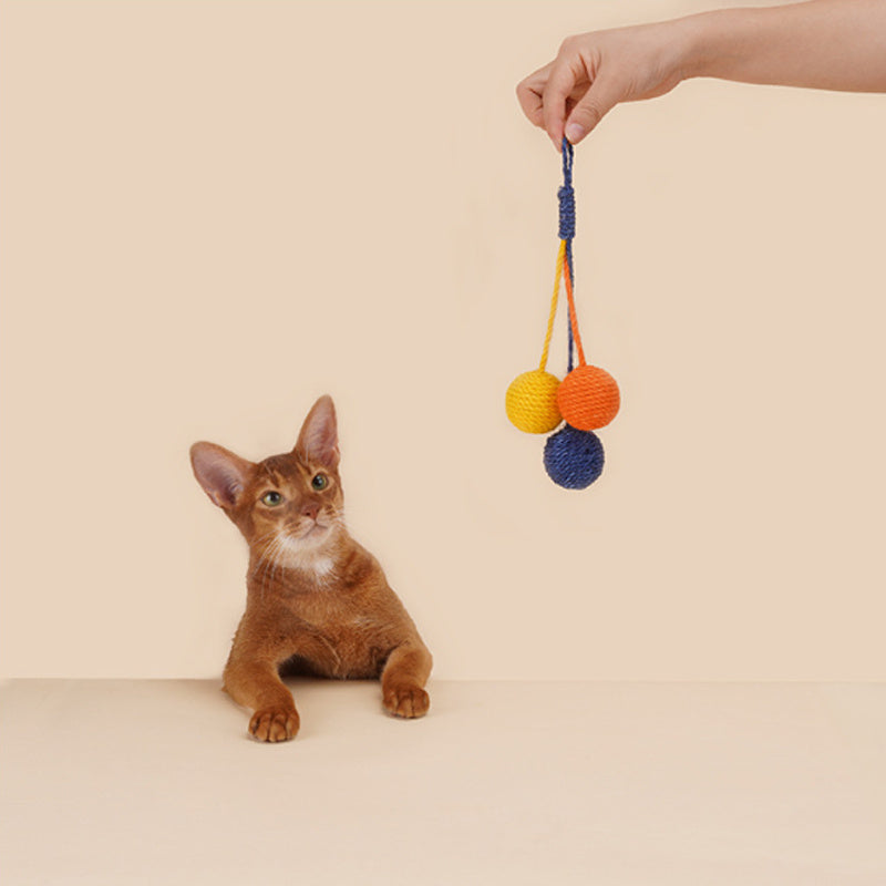 Cat Toy Cat Teaser Stick Bite Resistant Catnip Ball Cat Toy Set Cat Toy Self-hi Kitten Pet