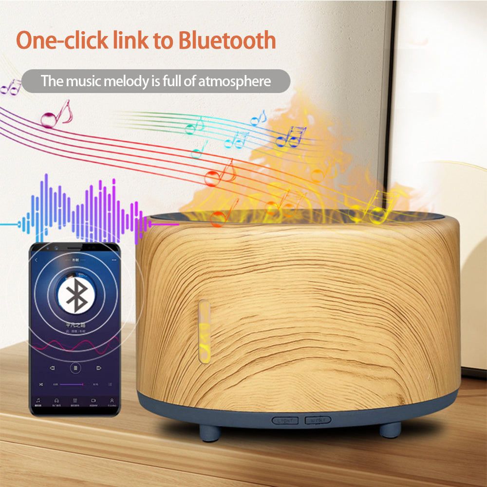 Flame Humidifier Bluetooth Remote Control LED Light Aromatherapy Humidifier Customized 150ml Flame Aromatherapy Machine