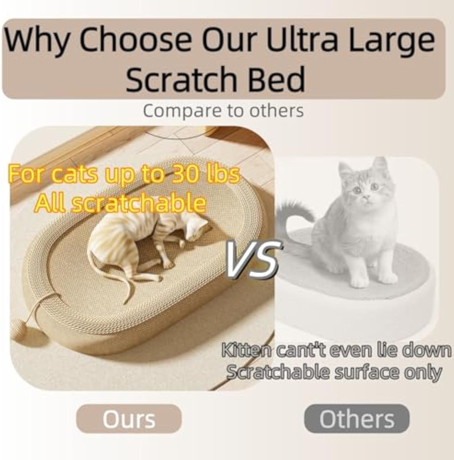 Sisal Cat Scratching Board Ultra Large Size Bed Adorable Design Durable Comfortable Lounge