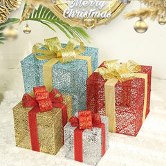 Christmas wrought iron gift box three-piece set