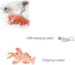 Flopping Lobster Toy For Cats And Small Dogs - Catnip Infused Kitten Toys For Indoor Fun - Chew And Kicker Toy USB-Rechargeable And Washable Design Its Soft Construction Multiple Features And Appea