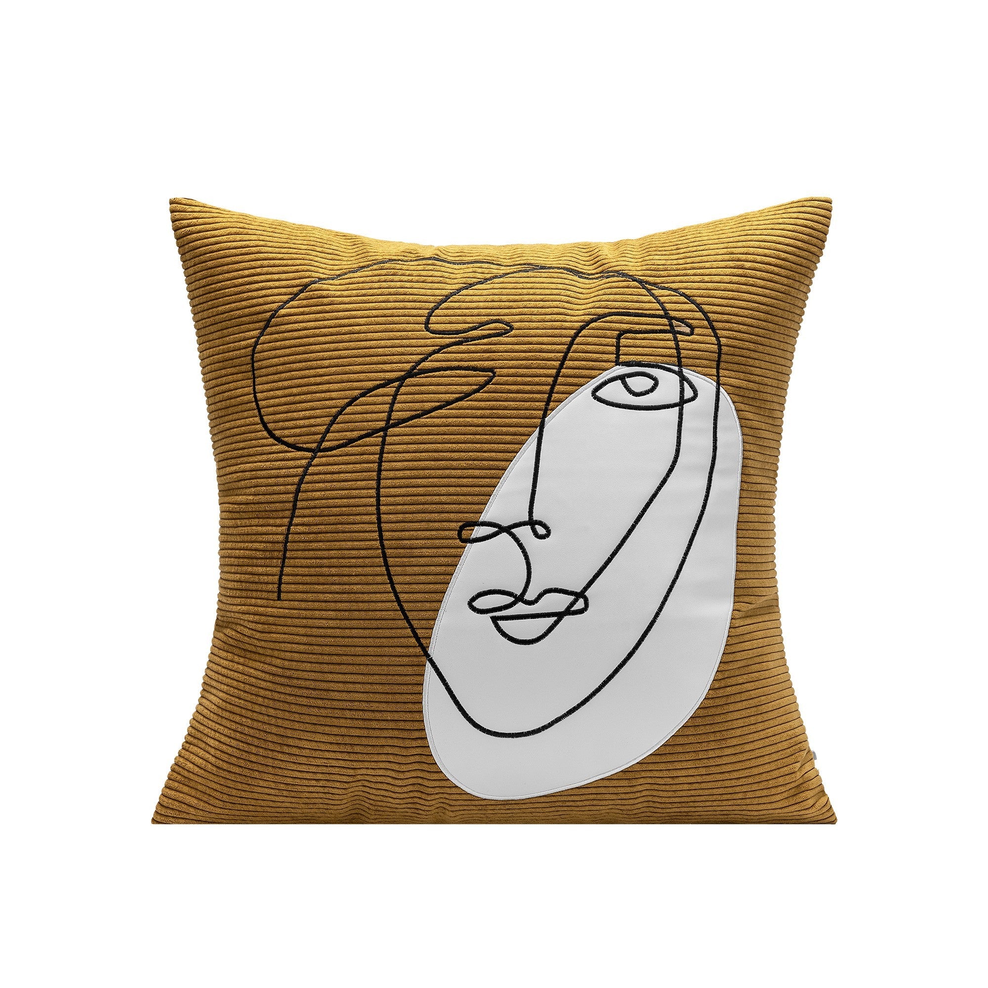 Nordic Modern Corduroy Embroidered Throw Pillow