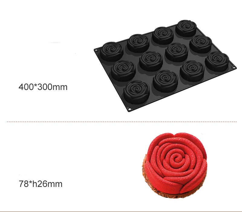 Melaleuca Big Rose Valentine's Day Mousse Silicone French Cake Mold