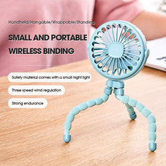 Multi Functional Children's Stroller Mini Fan Portable USB Charging Small Fan Octopus