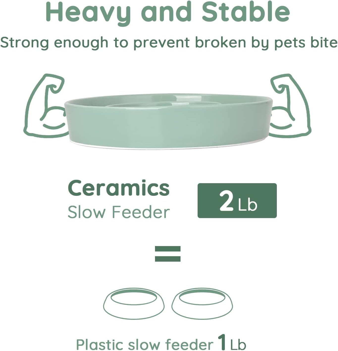 Slow Feeder Ceramic Dog Bowls For Medium Breed Slow Down Eating Anti-Choking Dishes Slow Feeding For Pet Bowl