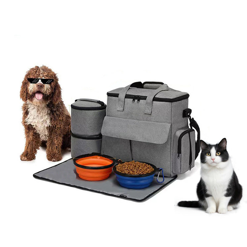 Dog Travel Bag Kit Pet Bag Out Travel Convenient Large-capacity Backpack Outdoor Travel Traveling Storage Bag Mat