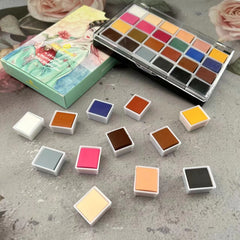 24 Color Skin Tone Solid Watercolor Pigment