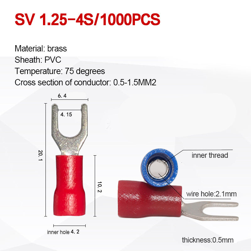 SV Series Cold-pressed Fork-shaped Pre-insulated Terminal Blocks