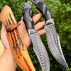 Damascus Steel Outdoor Sharp Portable Folding Knife