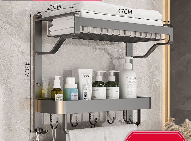 All-in-one Punch-free Bathroom Wall-mounted Toiletry Multi-layer Storage Rack