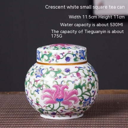 Enamel Ceramic Tea Jar Large Sealed Storage Jar Moisture-proof Storage