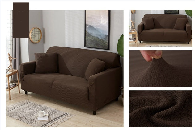 Pure color stretch waterproof sofa cover