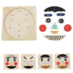 Face Changing Expression Game Children Face Changing Expression Games Kindergarten Game Wooden Building Blocks Toy