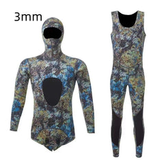 Split Diving Suit Split Men's Hooded Cold-proof Warm Surfing Suit Diving Suit Long Sleeve