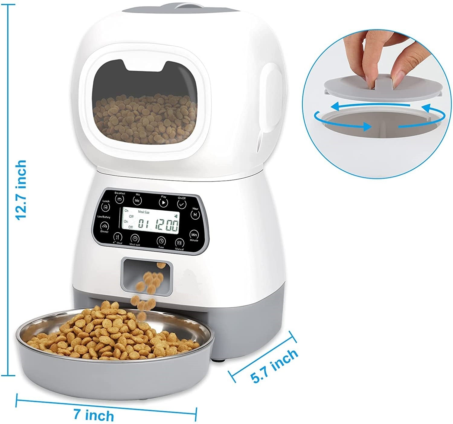 Smart APP Pet Feeder Cat And Dog Food Automatic Dispenser Stainless Steel Bowl Cats And Dogs With Recording Timing Feeding