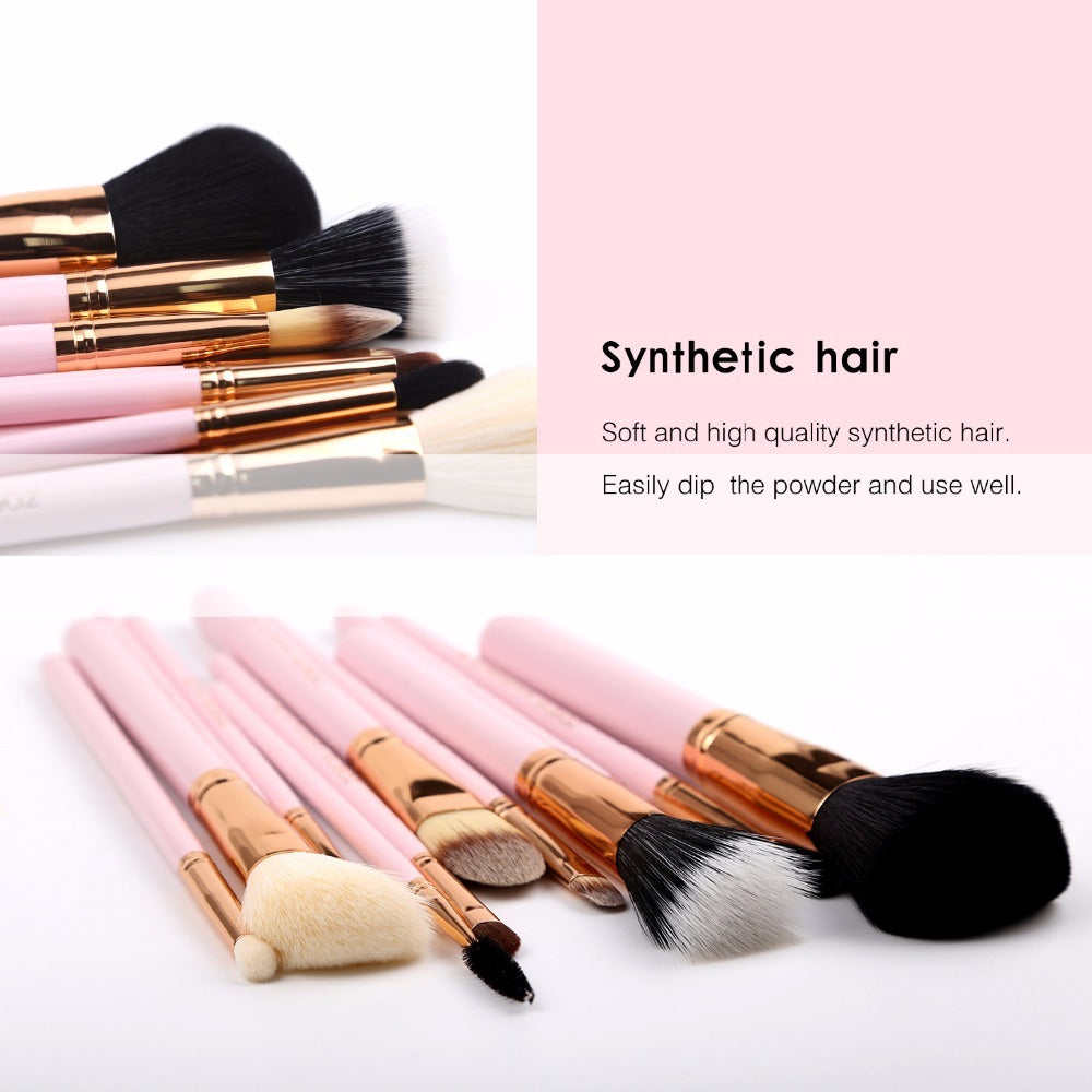 Man-made fiber color tube makeup brush set