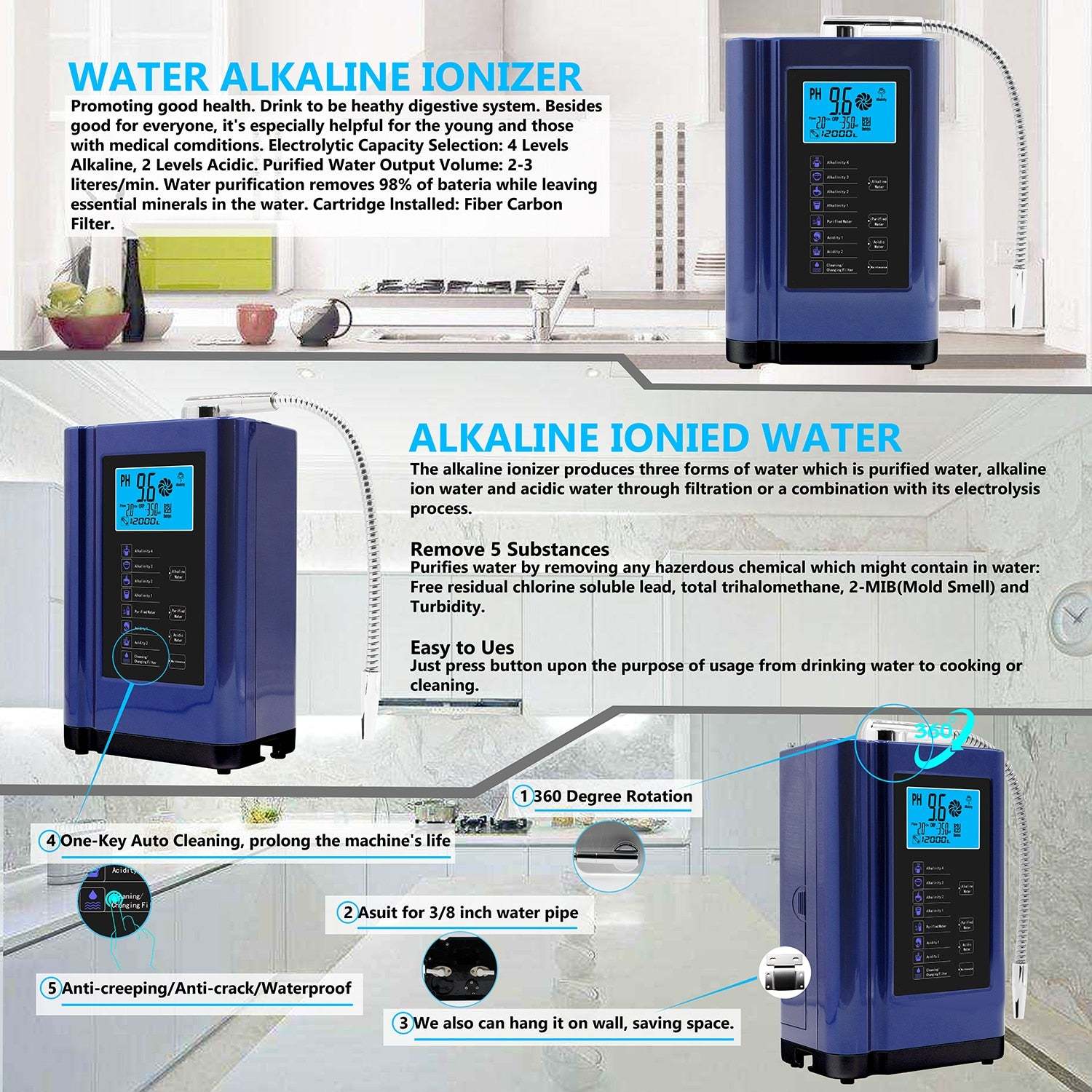 Electrolysis Direct Drinking Water Machine Weak Alkaline Water