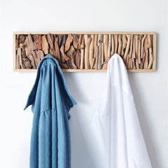 Solid Wood Coat Hook Wall Hanging Hole Free