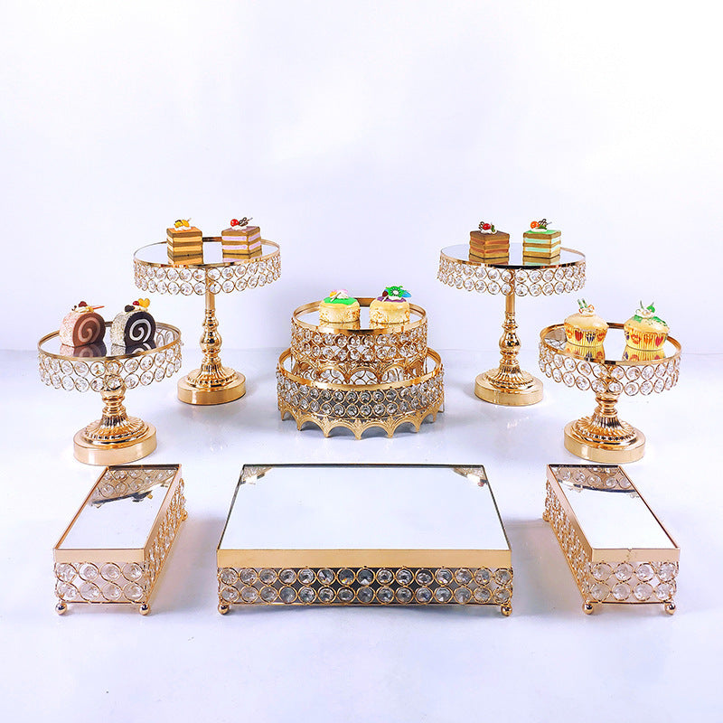 European Style Dessert Stand Set Tray Wrought Iron Dessert Display Stand Decoration