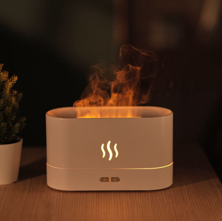 Aroma Diffuser With Flame Light Mist Humidifier Aromatherapy Diffuser With Waterless Auto-Off Protection For Spa Home Yoga Office