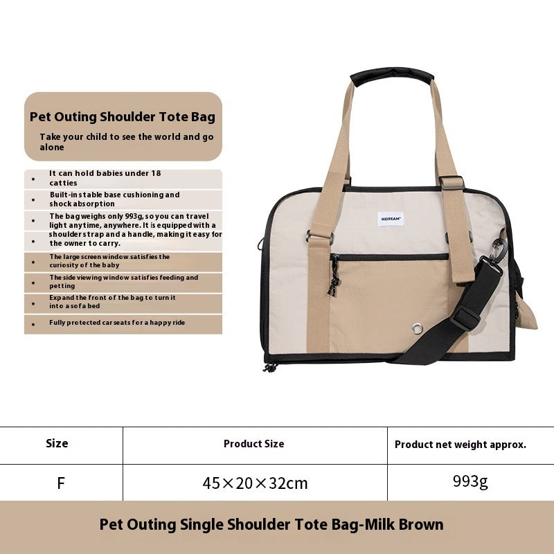 Outdoor Portable One-shoulder Crossbody Breathable Light Canvas Cat Bag Pet Bag