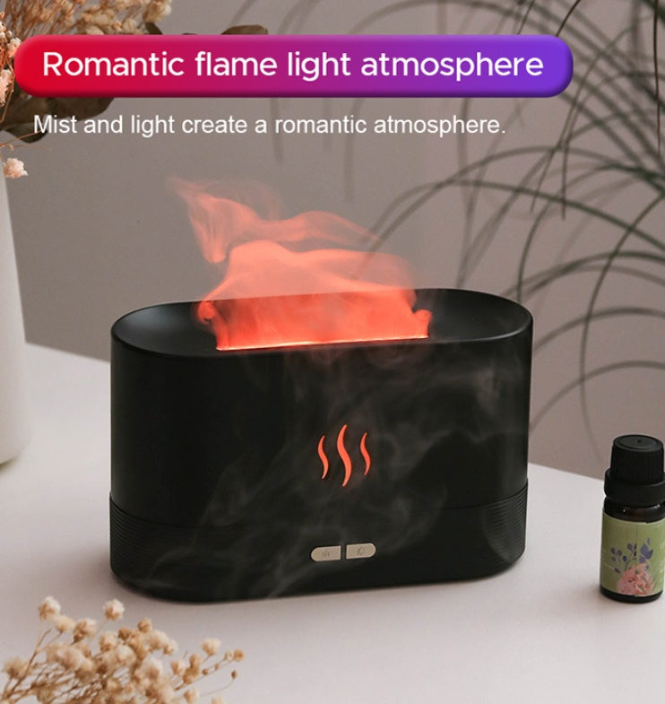 Aroma Diffuser With Flame Light Mist Humidifier Aromatherapy Diffuser With Waterless Auto-Off Protection For Spa Home Yoga Office