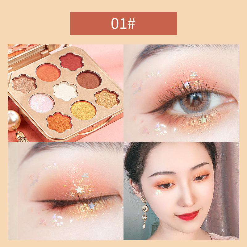 Nine Colors Matte Pearlescent Waterproof Long Lasting Star Bright Diamond Eyeshadow Palette