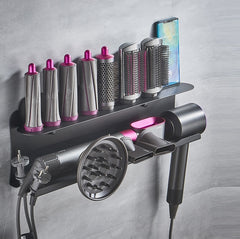 Bathroom Free Punch Wall Mount Curling Iron Storage Rack