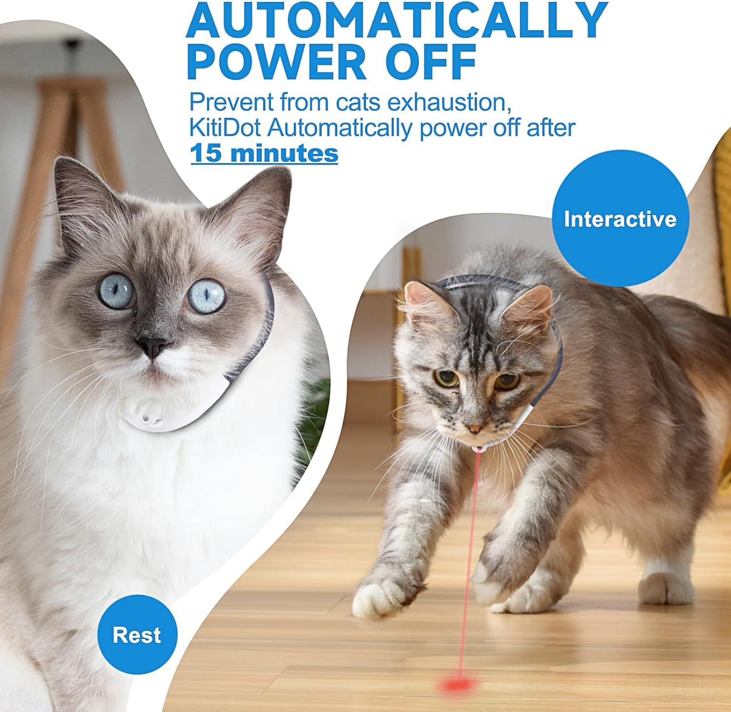 Wearable Automatic Cat Toys With LED Lights  Electric Smart Amusing Collar For Kitten  Interactive Cat Toys For Indoor Cats Pet Exercise Toys  USB Rechargeable Auto On Off