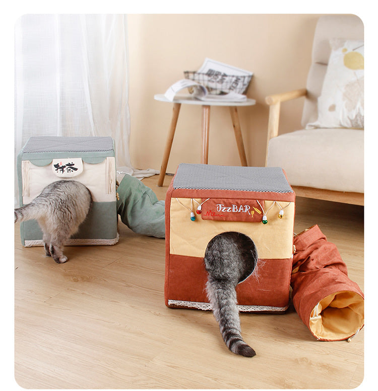 Cat Litter Universal Semi-enclosed Sleeping Nest Foldable