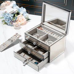 High-end Exquisite Large-capacity Multi-layer Glass Jewelry Storage Box