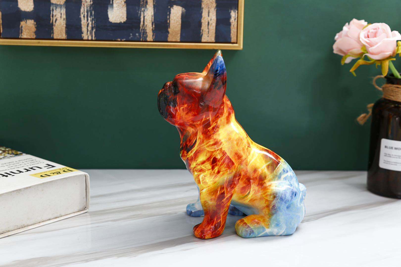 Simulation Bulldog Art Resin Decoration Cartoon Cute