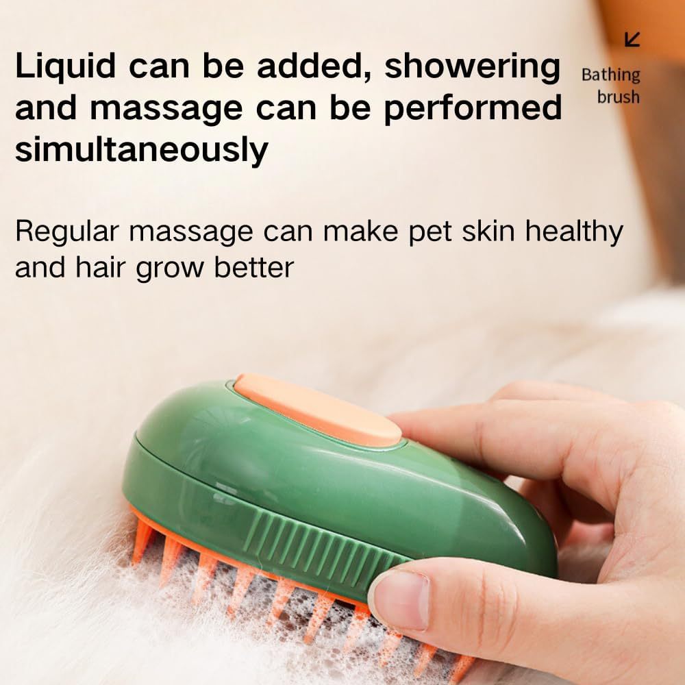 Cat Steam Brush 3 In 1 Cat Comb For Massage, Self Cleaning Cat Brush With Water Rechargeable Silicone Dog Steam Brush Cat Bath Brush Eliminates Flying And Tangled Hair Cat Grooming Comb