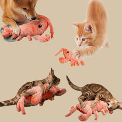 Flopping Lobster Toy For Cats And Small Dogs - Catnip Infused Kitten Toys For Indoor Fun - Chew And Kicker Toy USB-Rechargeable And Washable Design Its Soft Construction Multiple Features And Appea