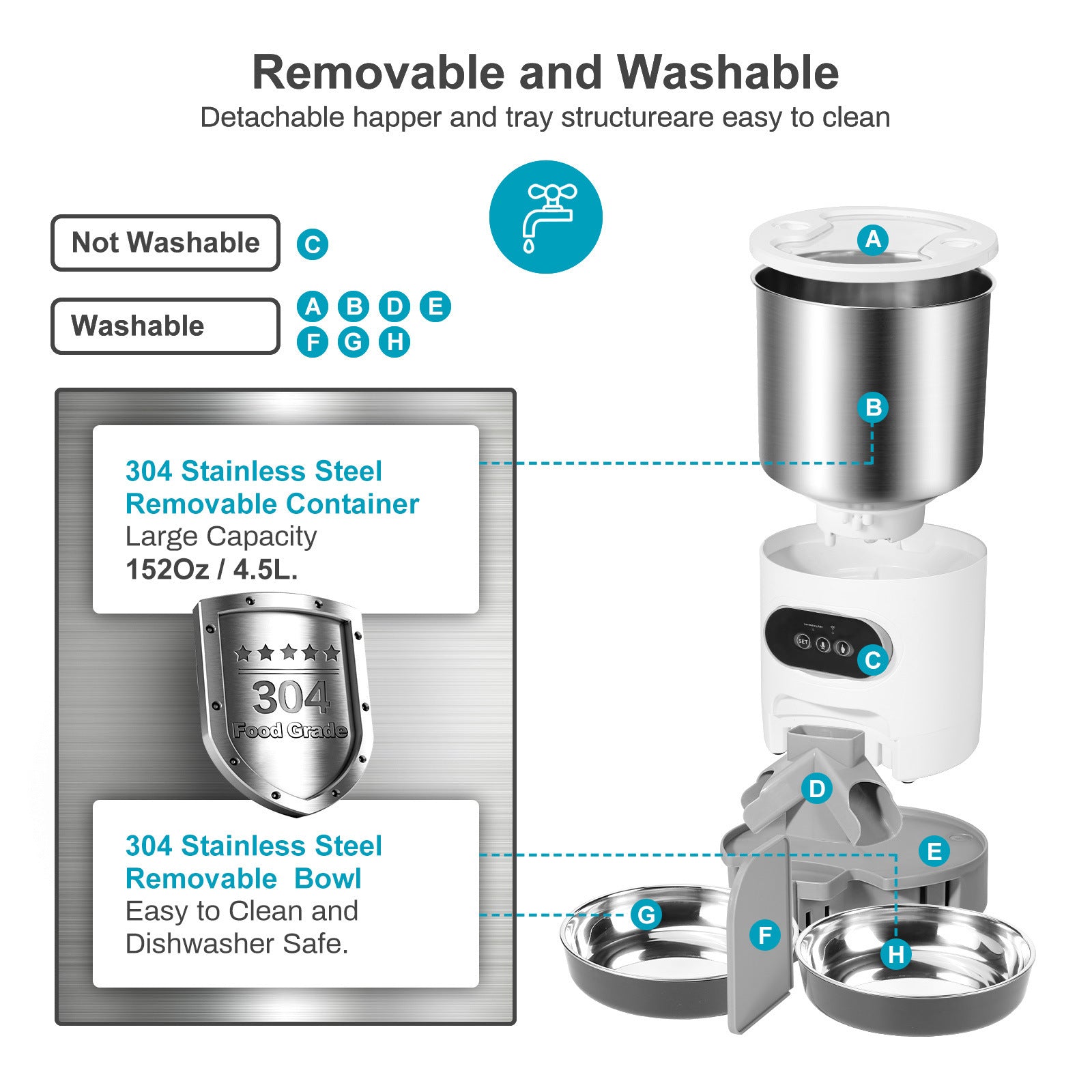 Feeder Dog Timing Recording 45L Double Meal