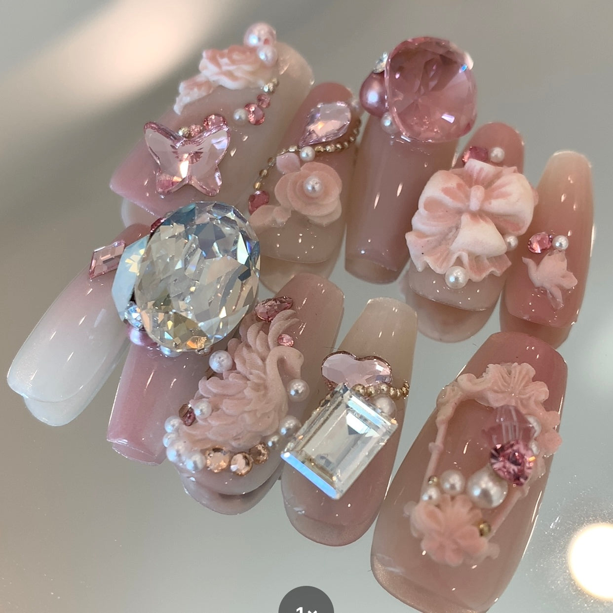 Fairy Light Luxury Advanced Crystal Wear Nail Customization