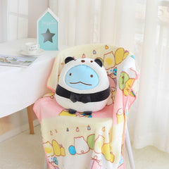 Cartoon Panda Dinosaur Cat Transformation Panda Doll Plush Toys Pillow And Blanket Cushion