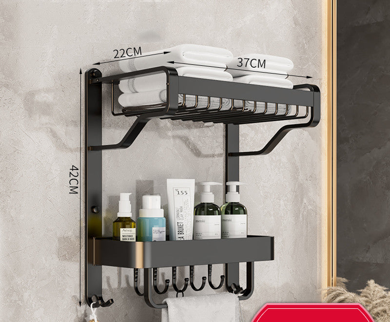 All-in-one Punch-free Bathroom Wall-mounted Toiletry Multi-layer Storage Rack