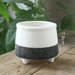 Snow Spray Glaze Black And White Breathable Creative Craft Flower Pot