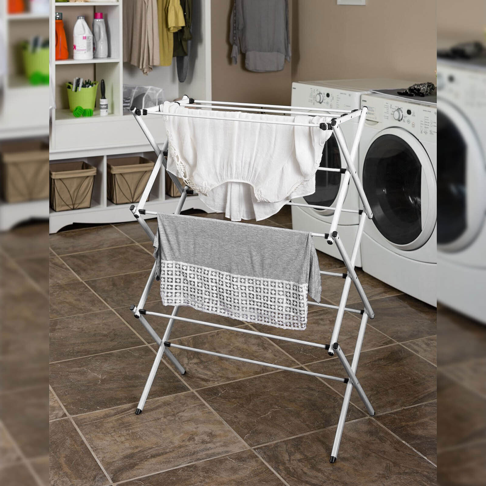 3 Tier Clothes Airer Dryer Metal Laundry Horse Drying Rack Indoor Outdoor Patio