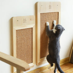 Solid Wood Scratching Board Litter Cat Claw Vertical Wall Hanging