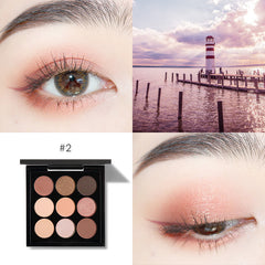 Nine-color Eyeshadow Palette Ins Pumpkin Red Brown Dirty Orange Powder