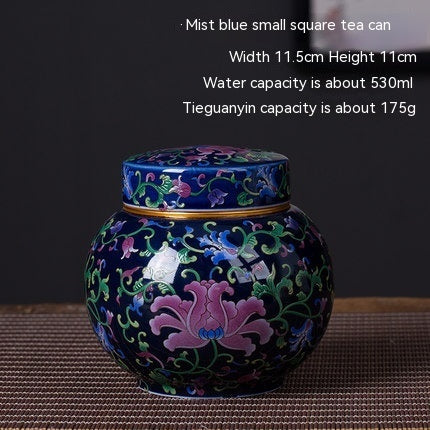 Enamel Ceramic Tea Jar Large Sealed Storage Jar Moisture-proof Storage