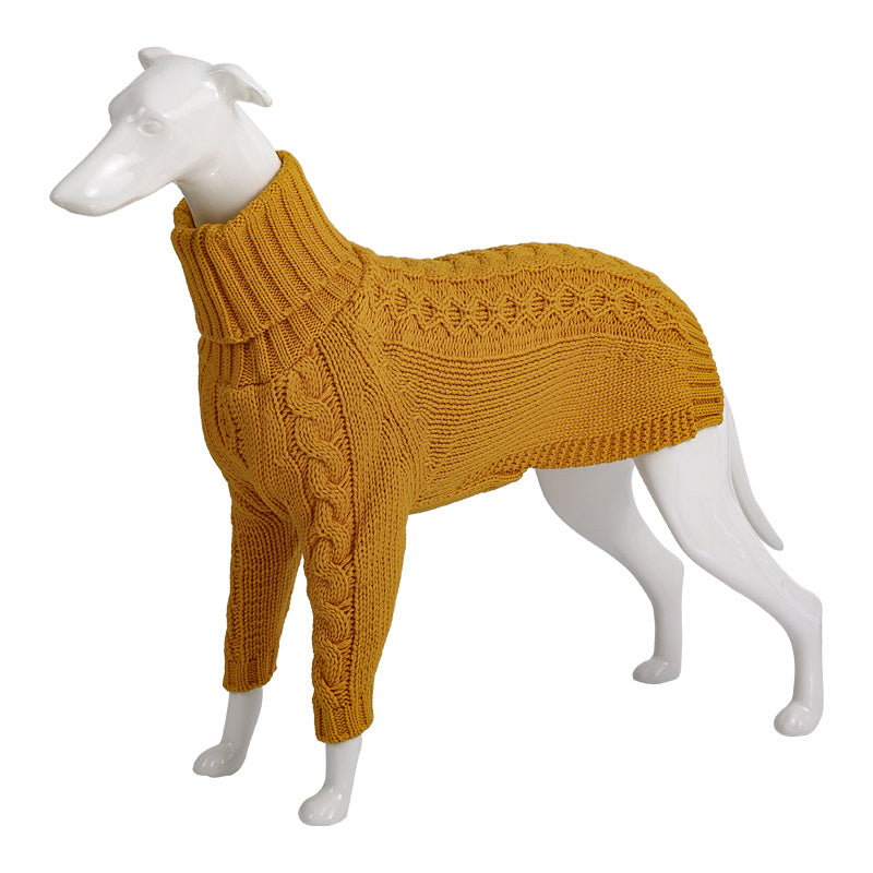 Solid High Collar Dog Sweater